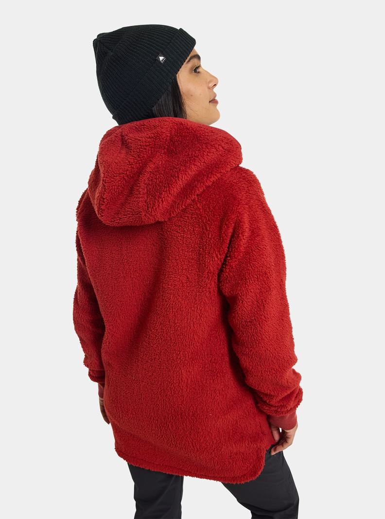 Red Burton Minxy Full-Zip Fleece Women's Sweatshirts | JDYREZ521