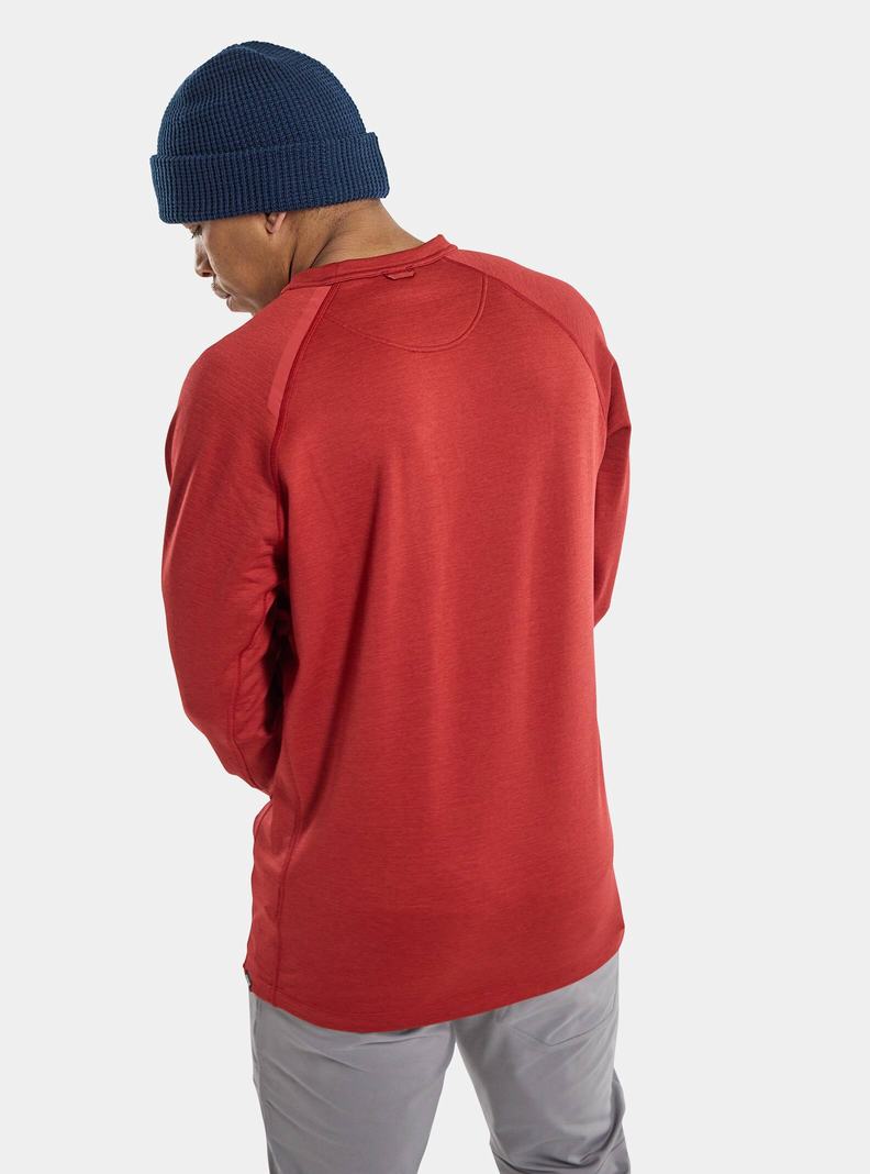 Red Burton Multipath Grid Crewneck Fleece Men's Sweatshirts | UJHWPE657