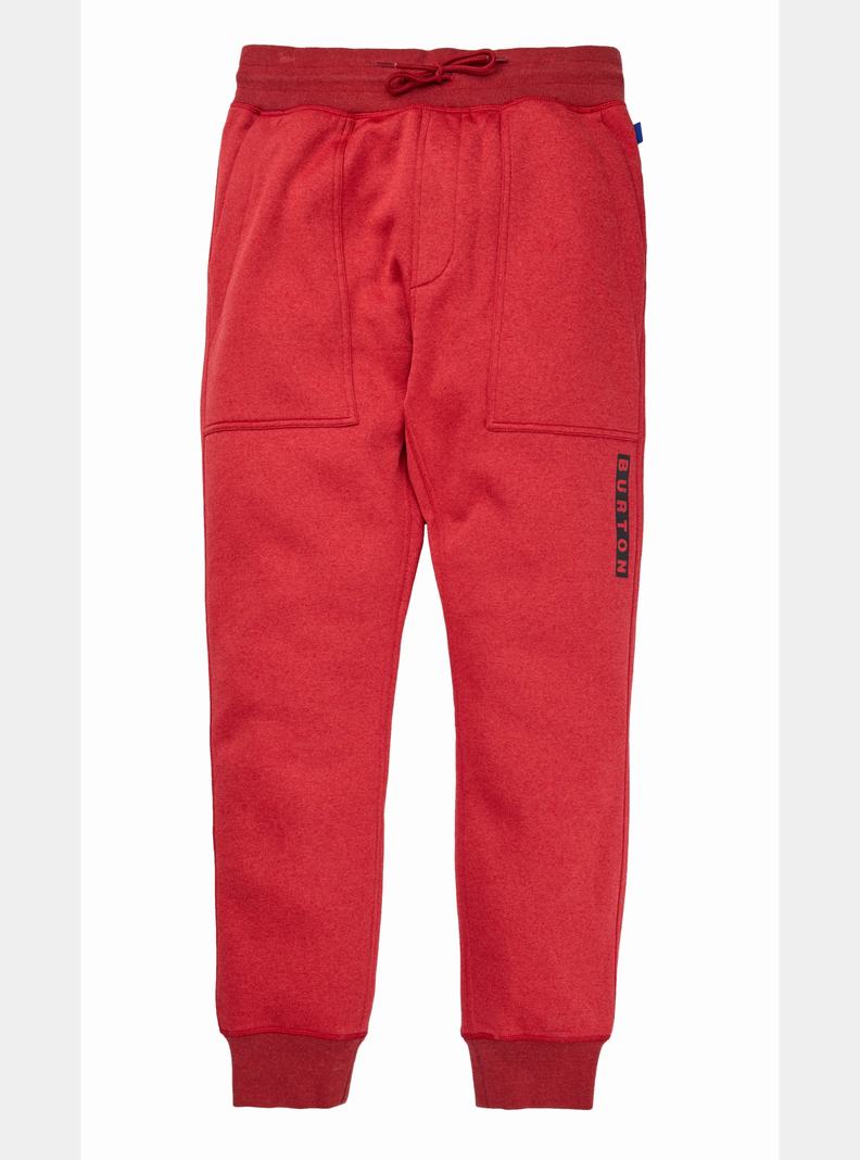 Red Burton Oak Fleece Men\'s Pants | IGVBOT915