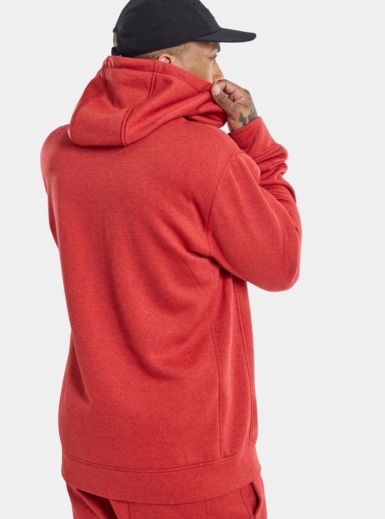 Red Burton Oak Full-Zip Hoodie Men's Sweatshirts | JHWPOB260