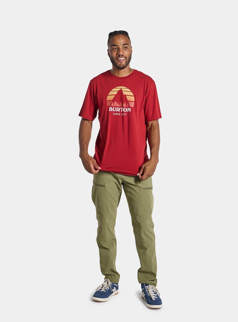 Red Burton Underhill Short Sleeve Men's T-Shirts | KQJEHA629