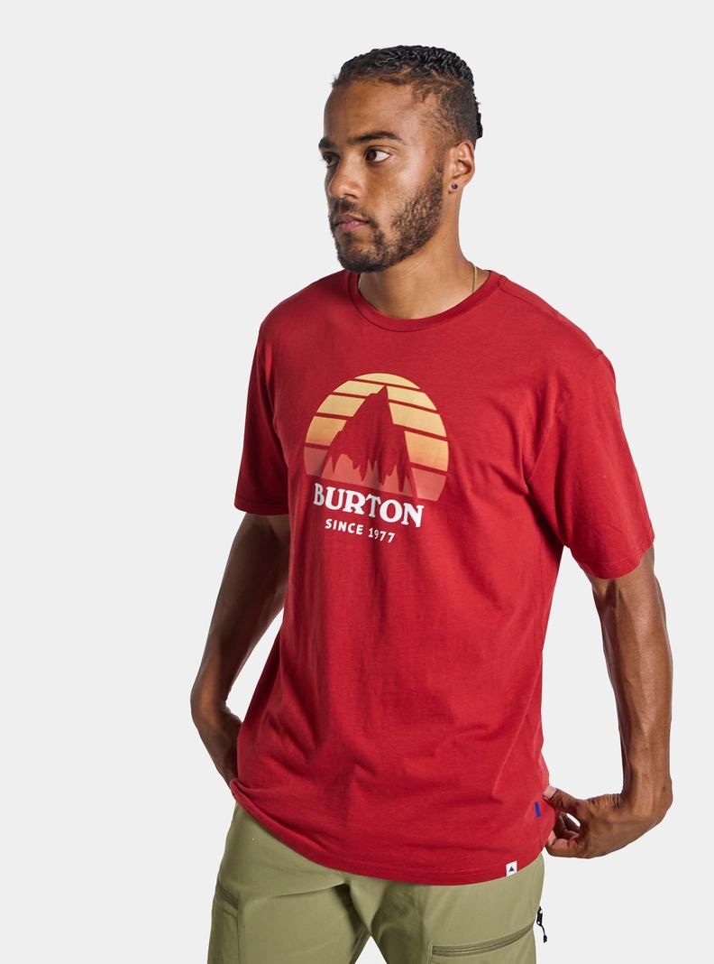 Red Burton Underhill Short Sleeve Men's T-Shirts | KQJEHA629