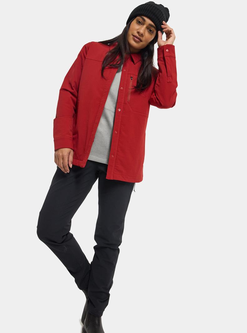 Red Burton Winter Shelter Three-In-One Top Women's Shirts | AGJDTF471