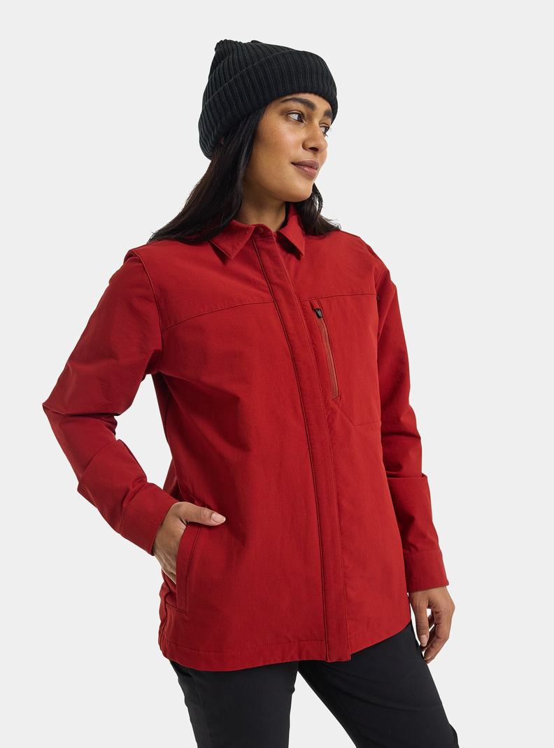 Red Burton Winter Shelter Three-In-One Top Women's Shirts | AGJDTF471