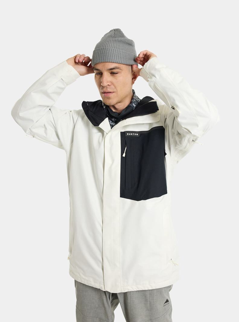 White / Black Burton Powline GORE-TEX 2L Men's Ski Jackets | VRIAQY096