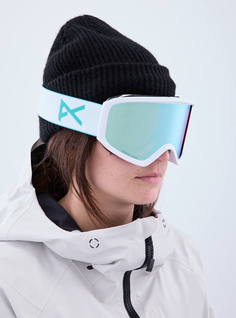 White / Blue / / Burton Anon Insight Goggles + Bonus Lens Men's Ski Goggles | ZWYOFJ689