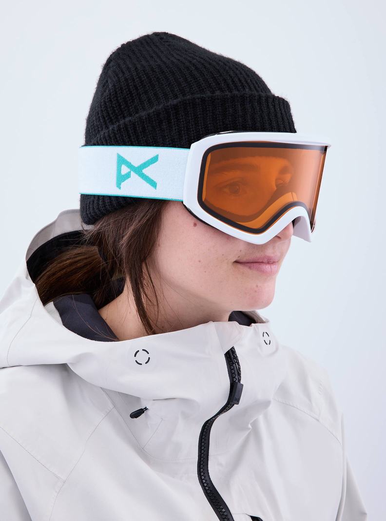 White / Burton Anon Insight Goggles (Non-Mirror) Women's Ski Goggles | FWGCUR786