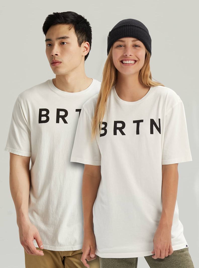 White Burton BRTN Short Sleeve Women's T-Shirts | UKQVBY281