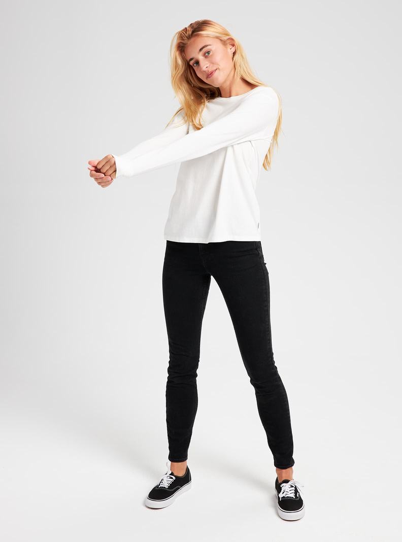 White Burton Classic Blank Long Sleeve Women's T-Shirts | GQNVIJ093