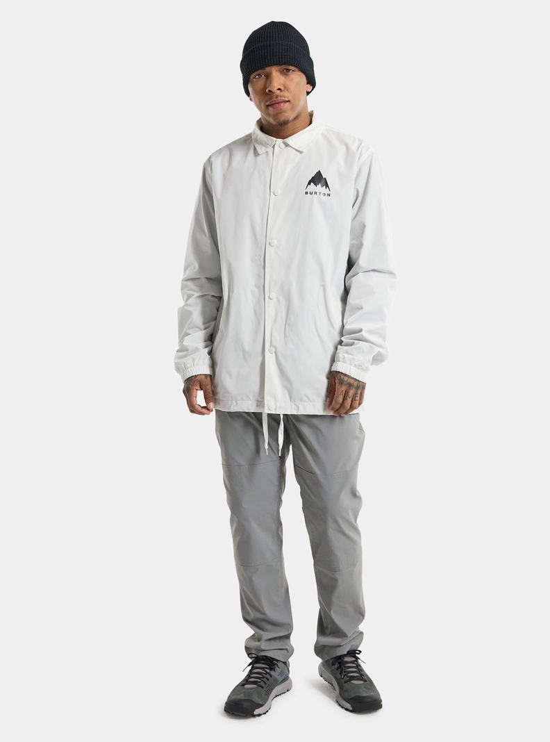 White Burton Coaches Men's Ski Jackets | LMRAQN368