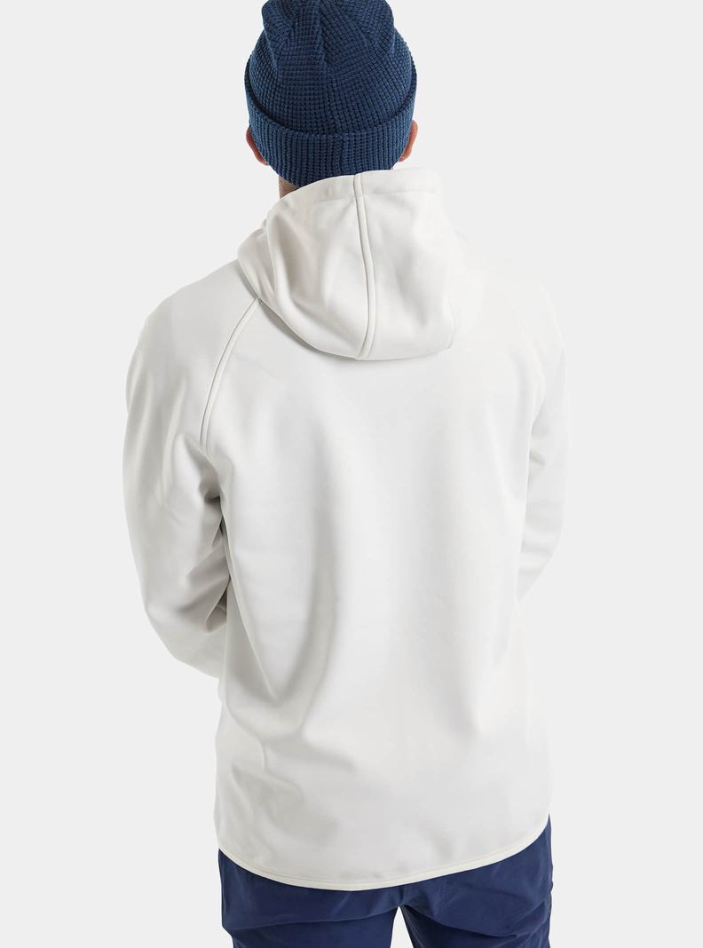 White Burton Crown Weatherproof Full-Zip Fleece Men's Sweatshirts | HBMRFA482