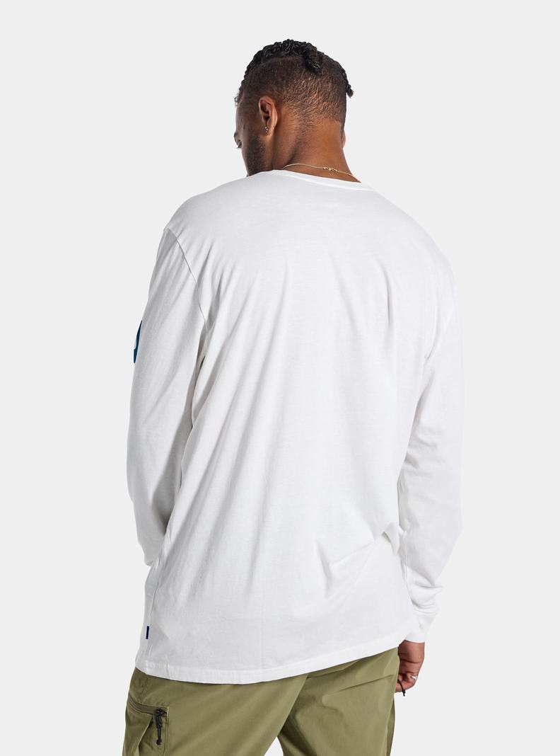 White Burton Elite Long Sleeve Men's T-Shirts | NDFAVG984