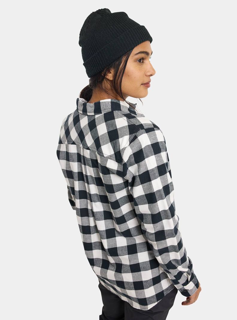 White Burton Favorite Long Sleeve Flannel Women's Shirts | IRXUDZ685