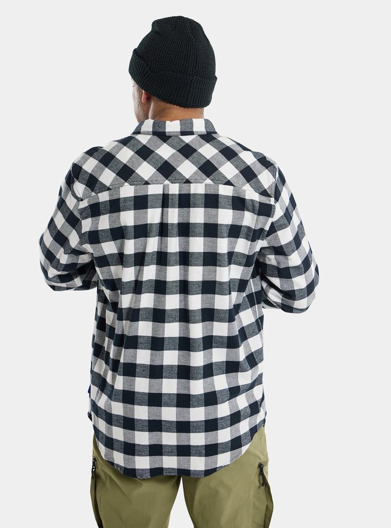 White Burton Favorite Long Sleeve Flannel Men's Shirts | TJBOVM074