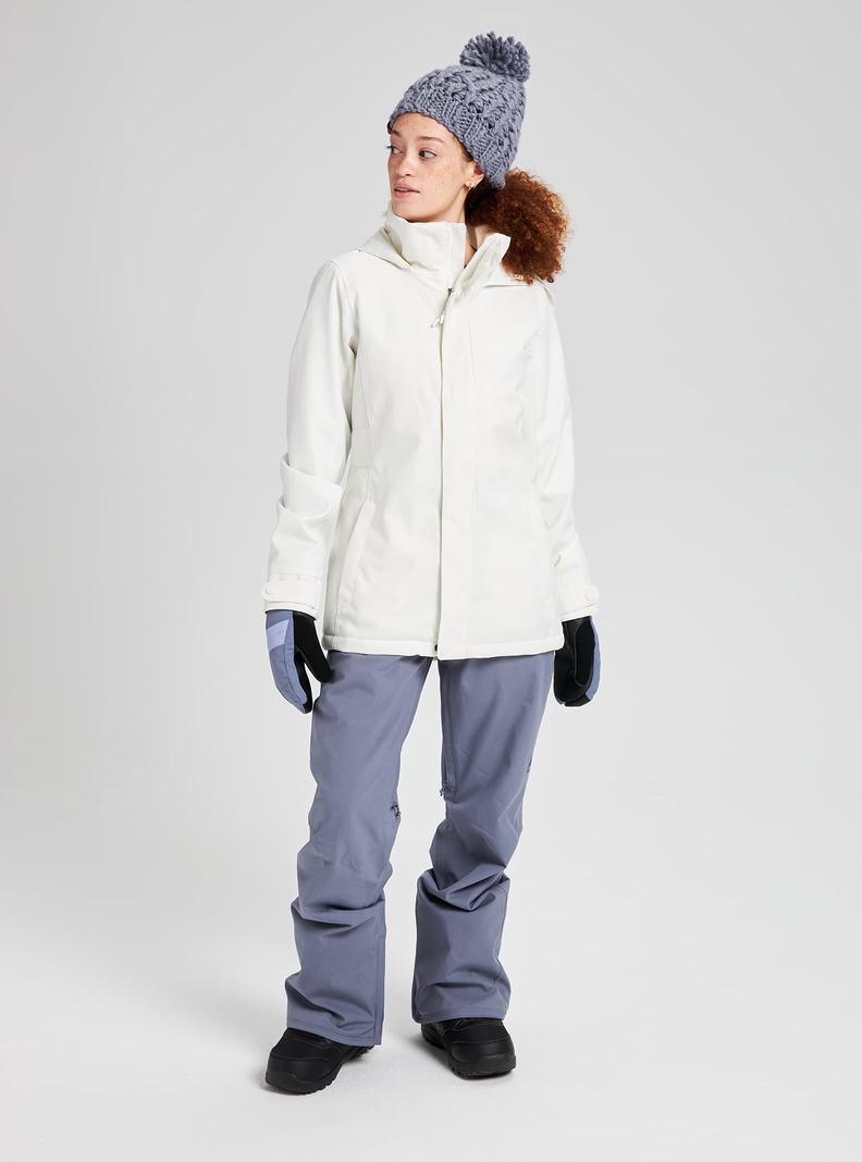 White Burton Jet Set Women's Ski Jackets | FWAOJM839