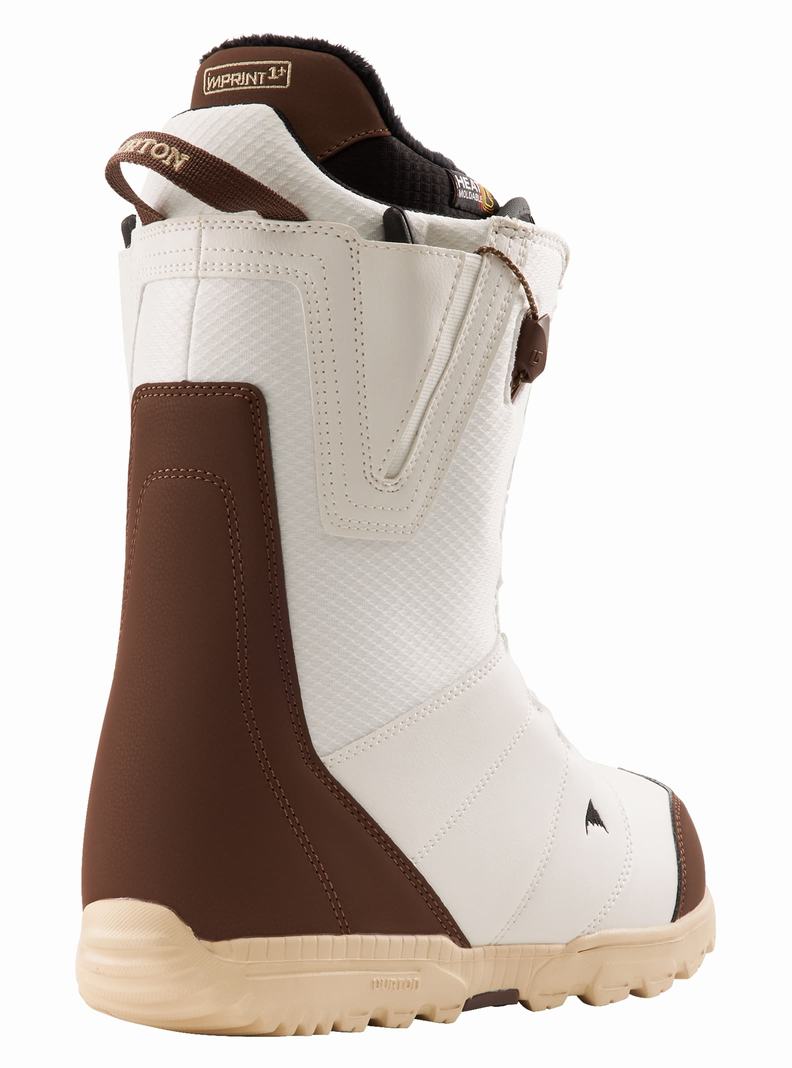 White Burton Moto Men's Snowboard Boots | IUAWVB801