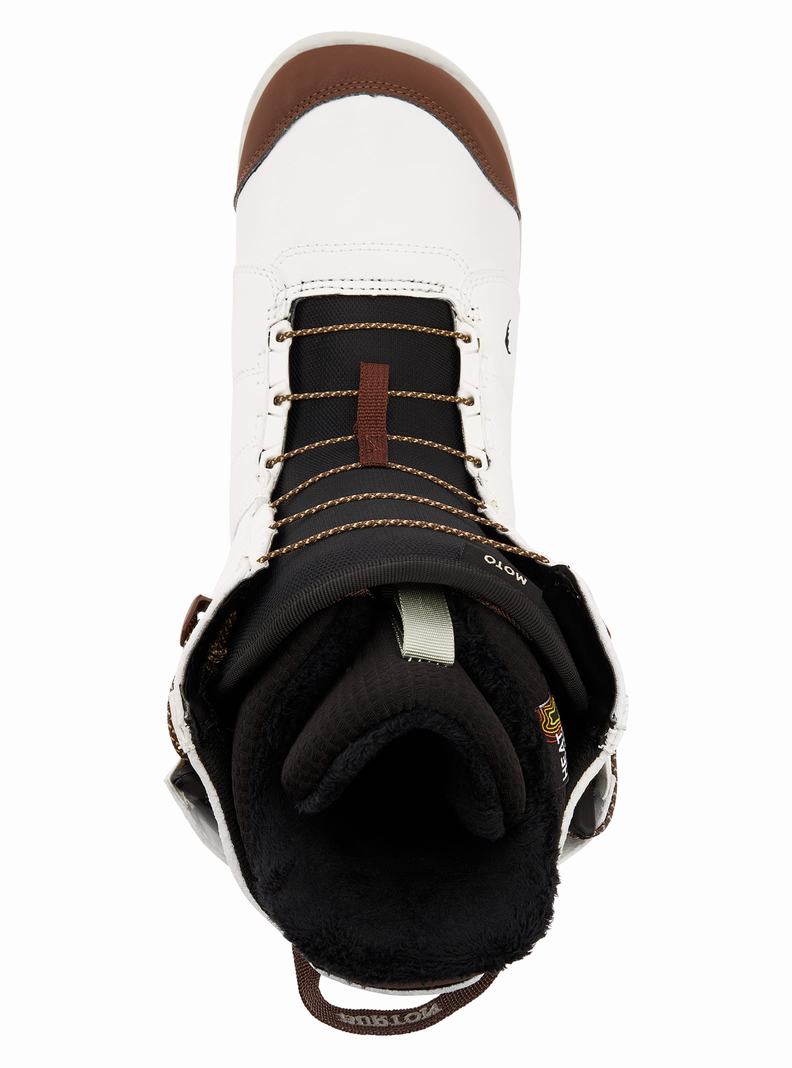 White Burton Moto Men's Snowboard Boots | IUAWVB801