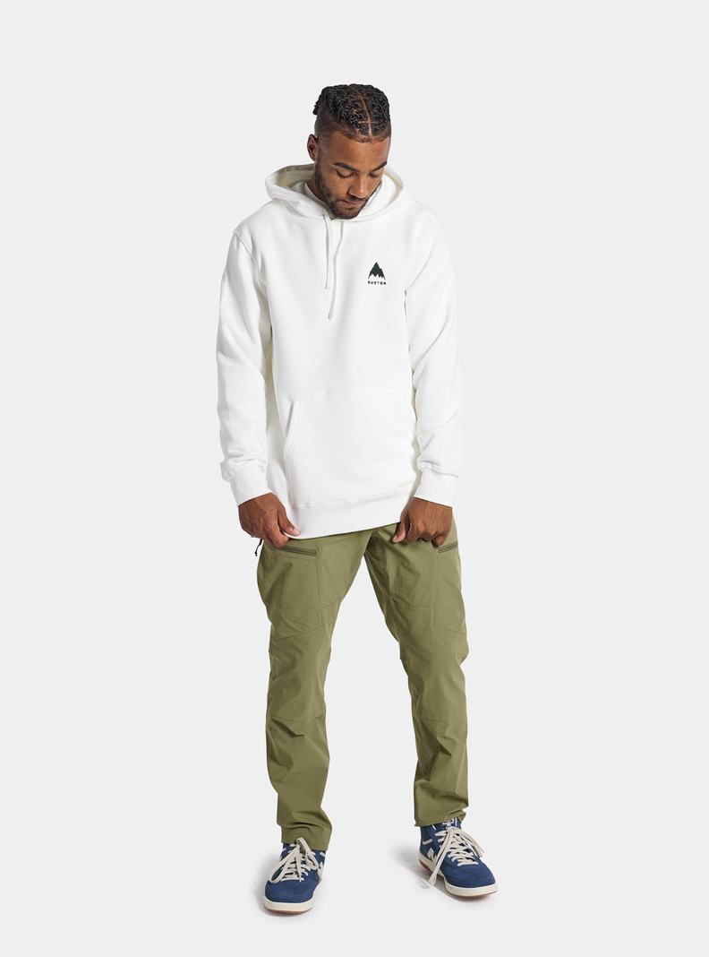 White Burton Mountain Pullover Men's Hoodies | FBHUVI350