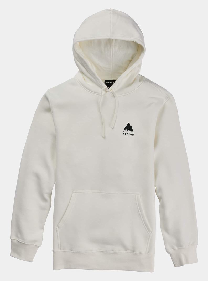 White Burton Mountain Pullover Men\'s Hoodies | FBHUVI350