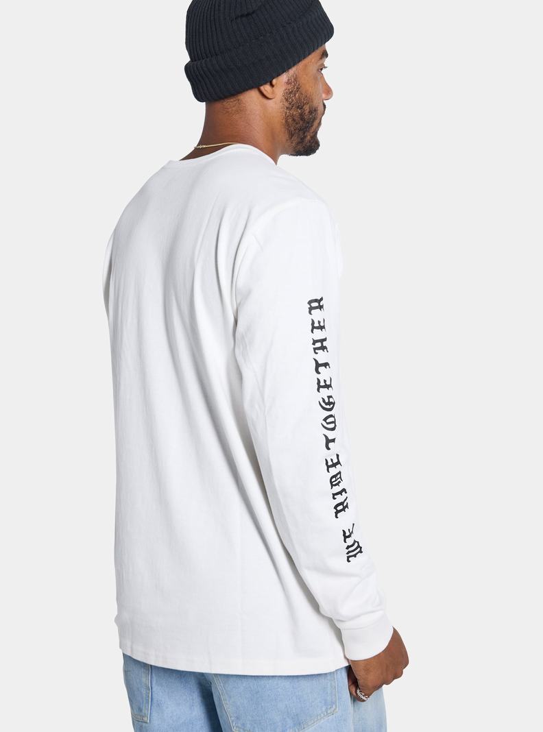 White Burton Name Dropper Long Sleeve Men's T-Shirts | NAZKXP839