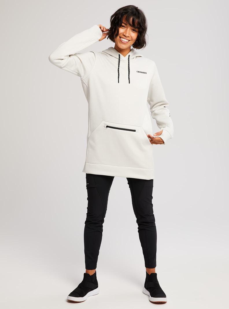 White Burton Oak Long Pullover Women's Hoodies | ZCNOJX072