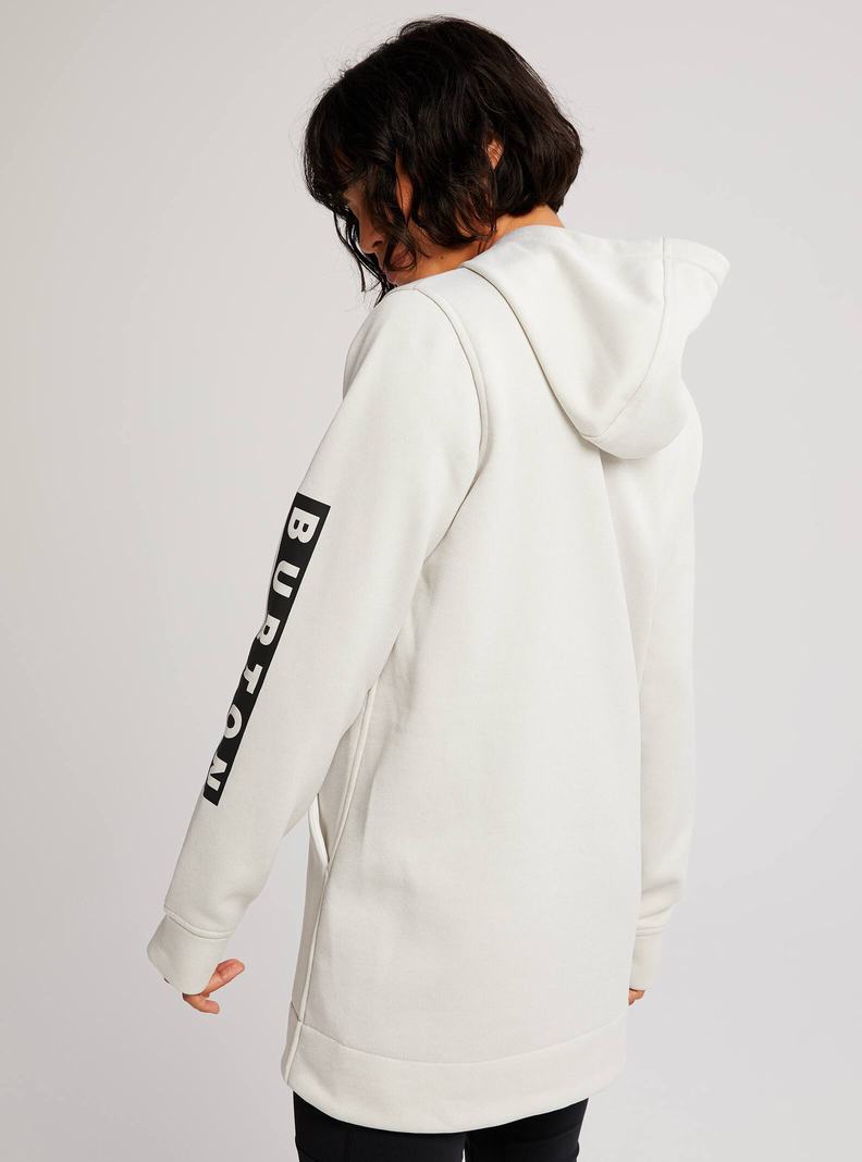 White Burton Oak Long Pullover Women's Hoodies | ZCNOJX072