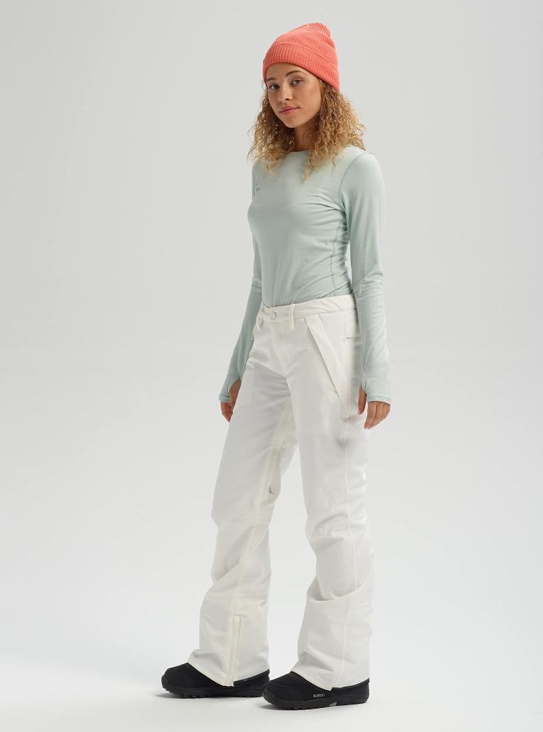 White Burton Society - Short Women's Ski Pants | COMFNH071