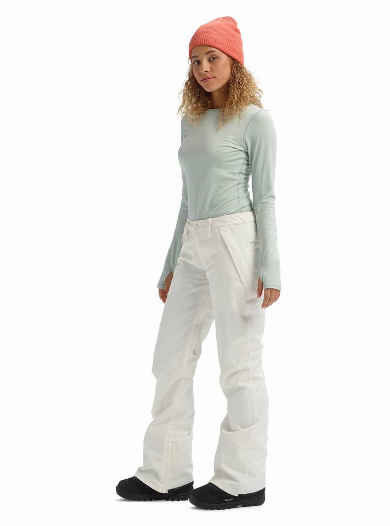 White Burton Society Women's Ski Pants | AISHWK378