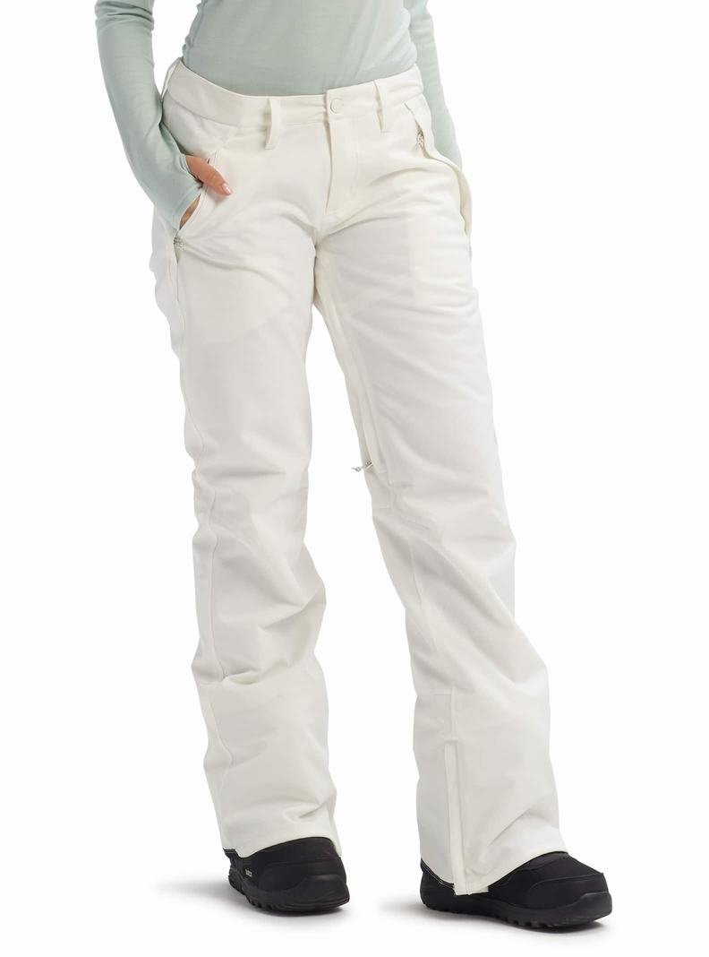 White Burton Society Women's Ski Pants | AISHWK378