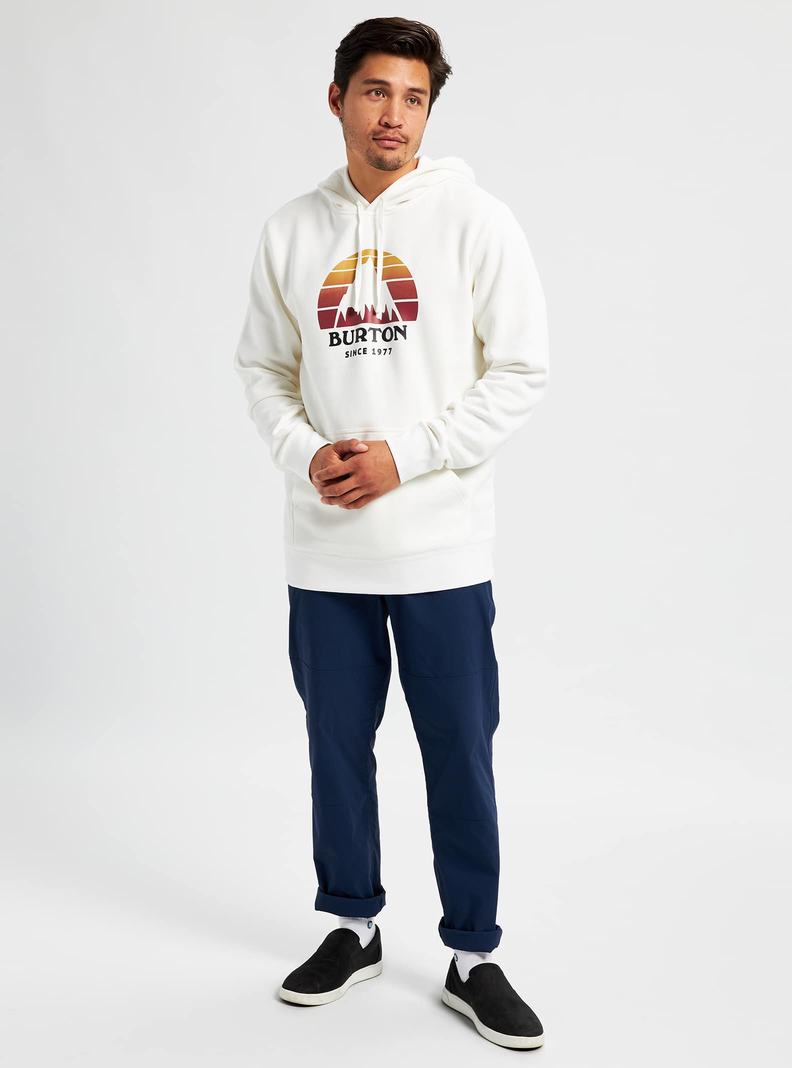 White Burton Underhill Pullover Men's Hoodies | EOPBQS043