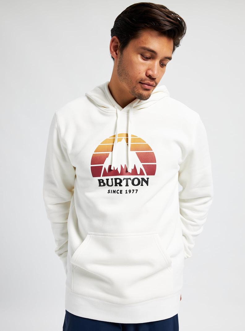 White Burton Underhill Pullover Men's Hoodies | EOPBQS043