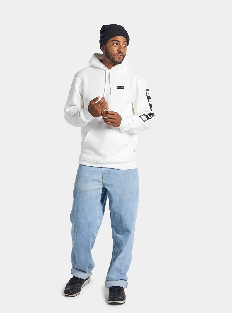 White Burton Vault Pullover Men's Hoodies | TPSYZH930