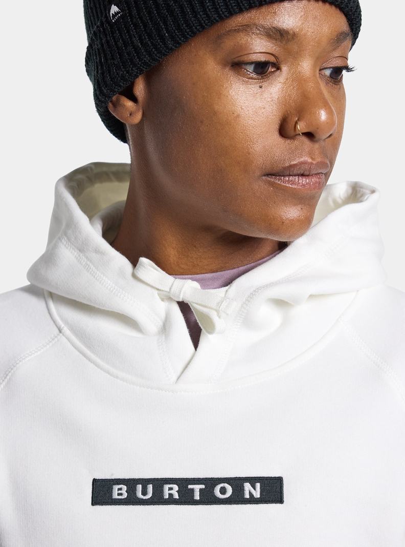 White Burton Vault Pullover Women's Hoodies | PZWHMN972