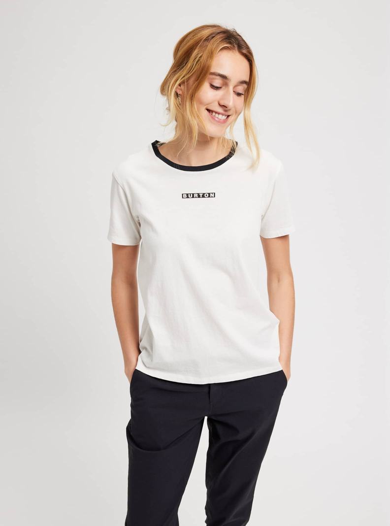 White Burton Vault Short Sleeve Women's T-Shirts | JOKCRX503