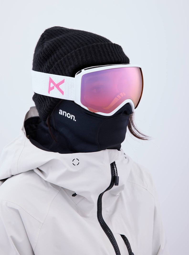 White / Pink / Blue Burton Anon WM1 Goggles + Bonus Lens + MFI® Face Mask Men's Ski Goggles | LTSEBN819