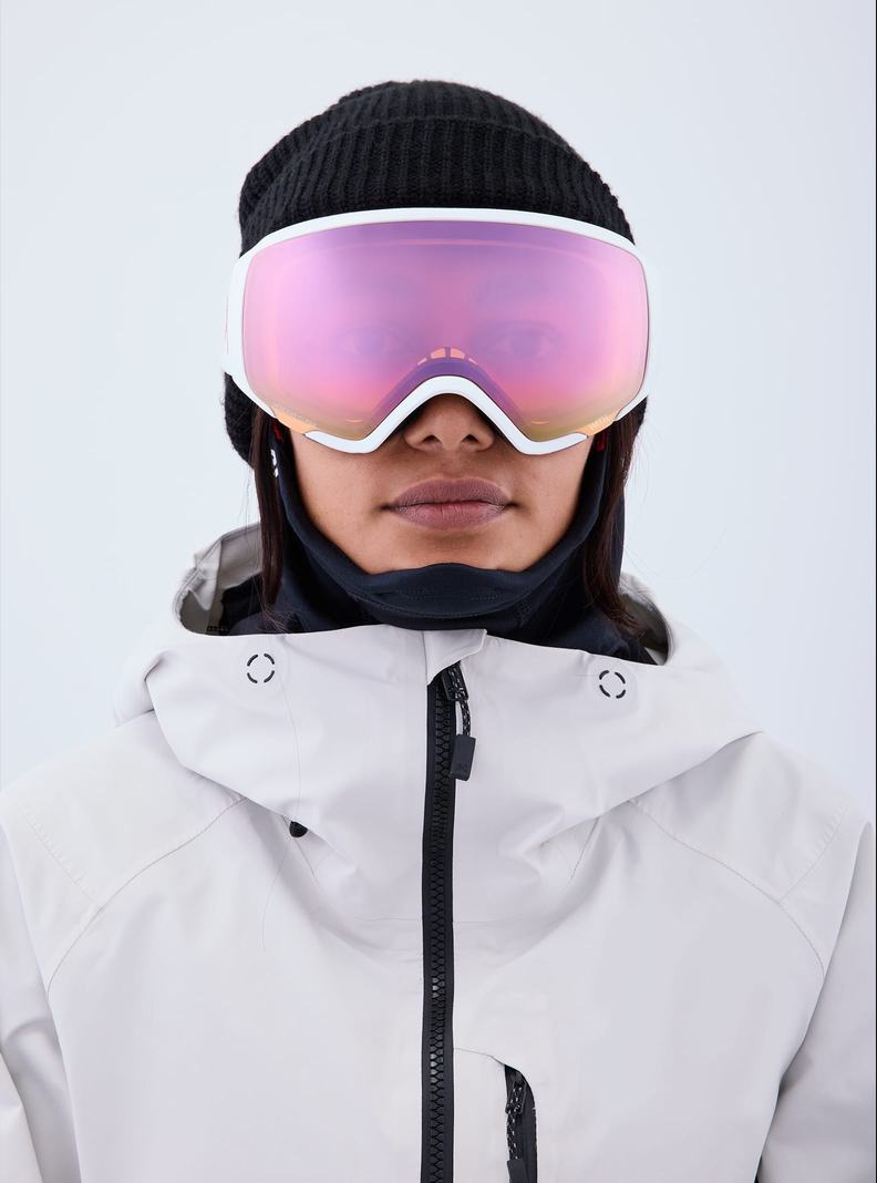 White / Pink / Blue Burton Anon WM1 Goggles + Bonus Lens + MFI® Face Mask Women's Ski Goggles | RYXQIP123