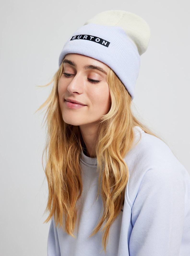 White / Purple Burton All 80 Women's Beanie | OKTPXD615