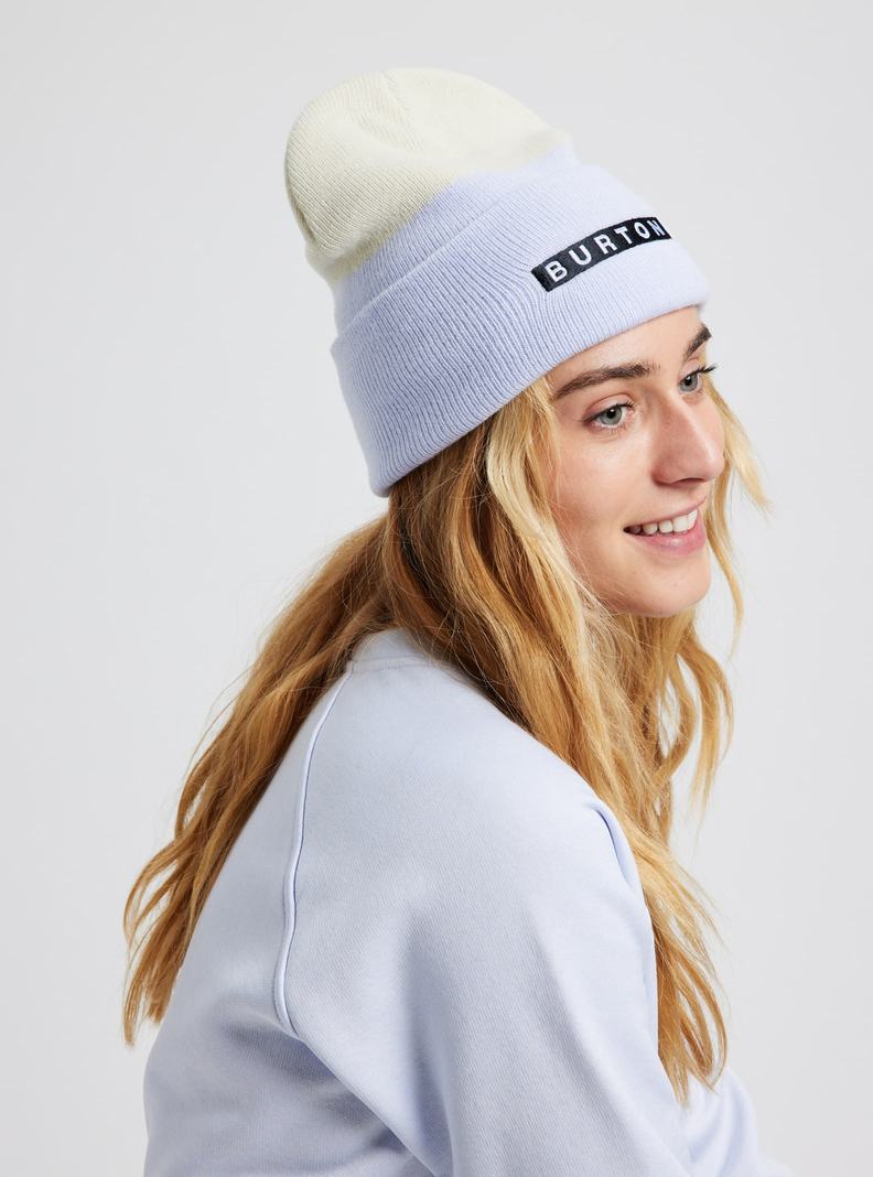 White / Purple Burton All 80 Women's Beanie | OKTPXD615